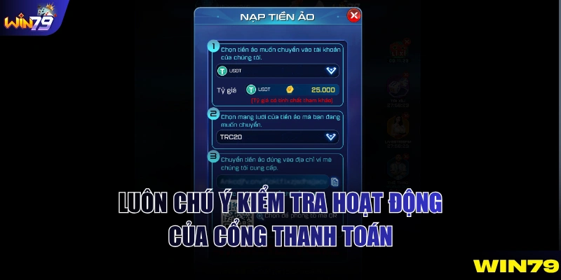 Luôn chú ý kiểm tra hoạt động của cổng thanh toán